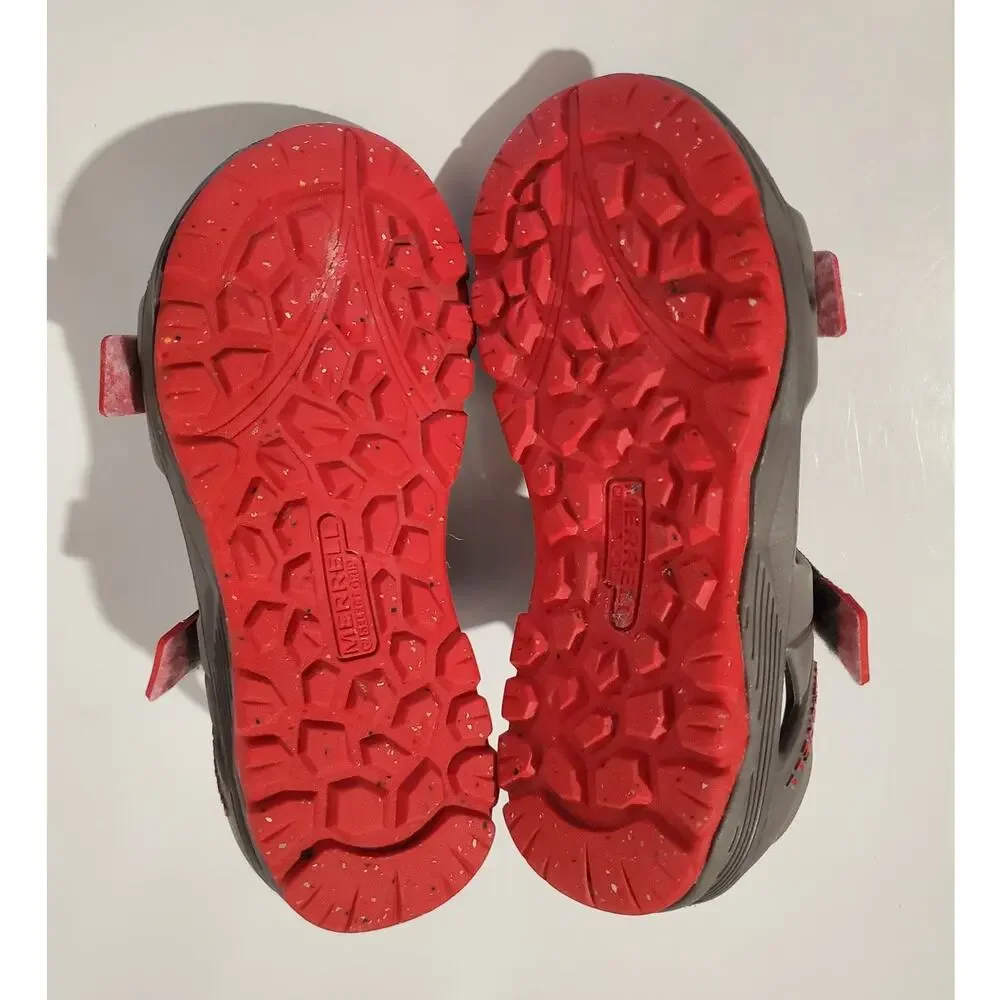 Merrell Boys Hydro Drift Waterproof Double Strap Sandals Youth Size 12 Gray Red